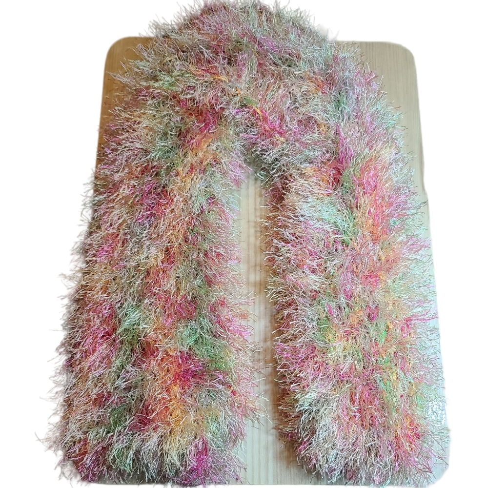 Multicolor Soft Furry Scarf - Picture 5 of 5